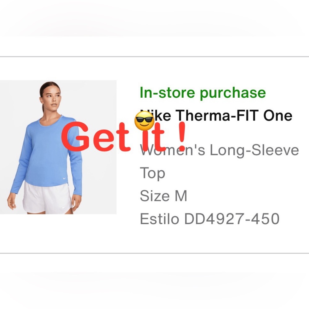 Nike Therma-FIT One Women's Long-Sleeve Top DD4927-450 Size M Polar Dead-stock - Picture 8 of 8